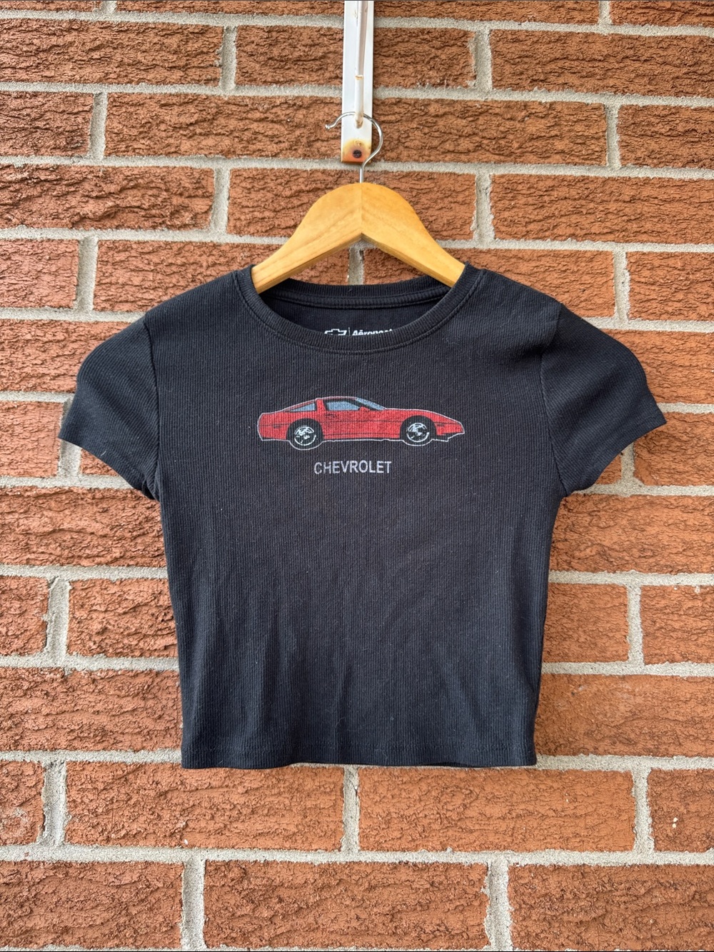 Aeropostale Black Tee with Red Car Graphic
